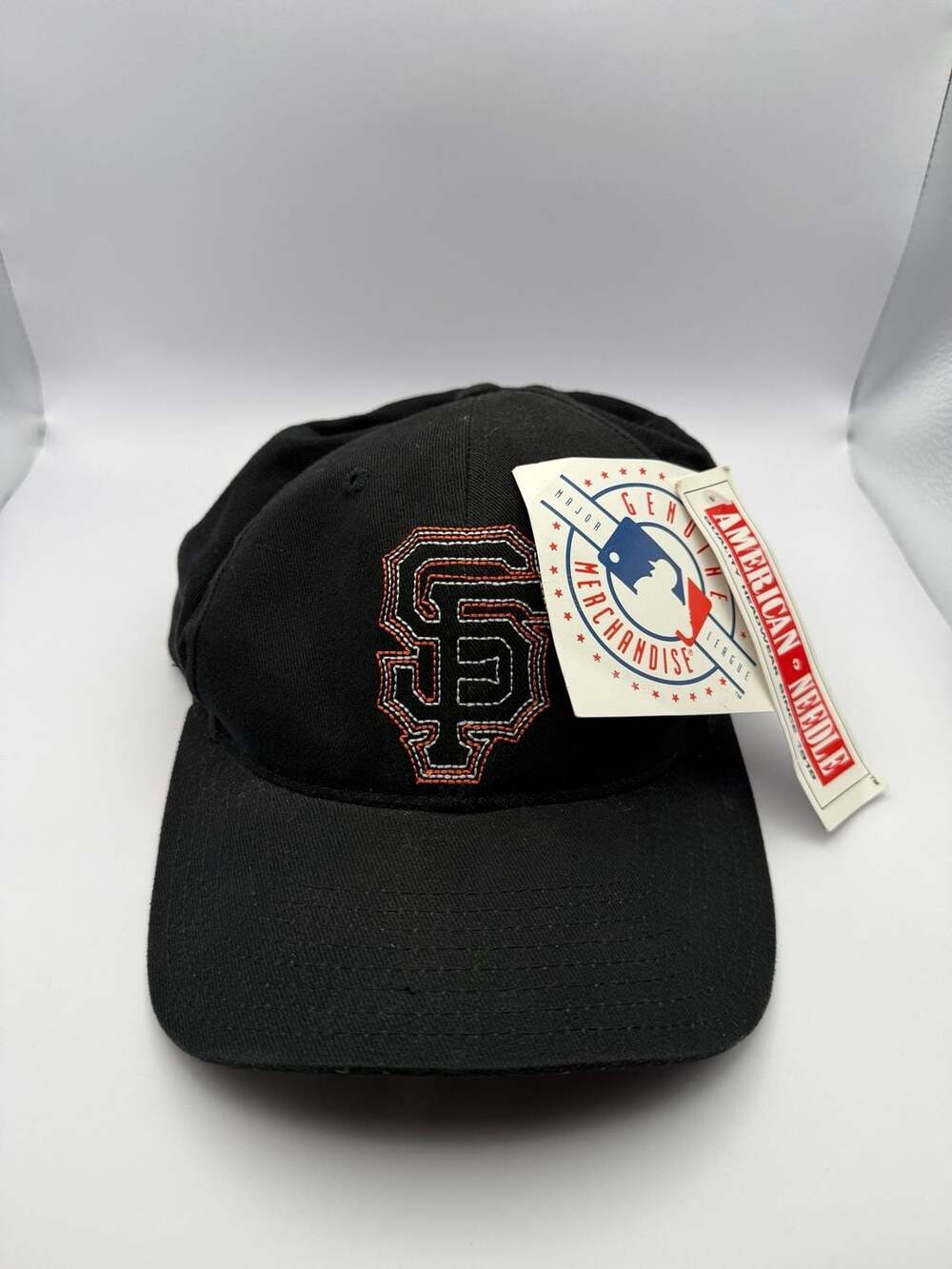 VTG American Needle San Francisco Giants MLB Genuine Merchandise Black Strapback
